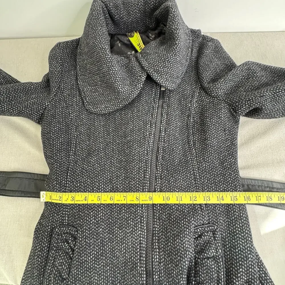 Soia & Kyo‎ Wool Trench Coat Women's Size Small Black